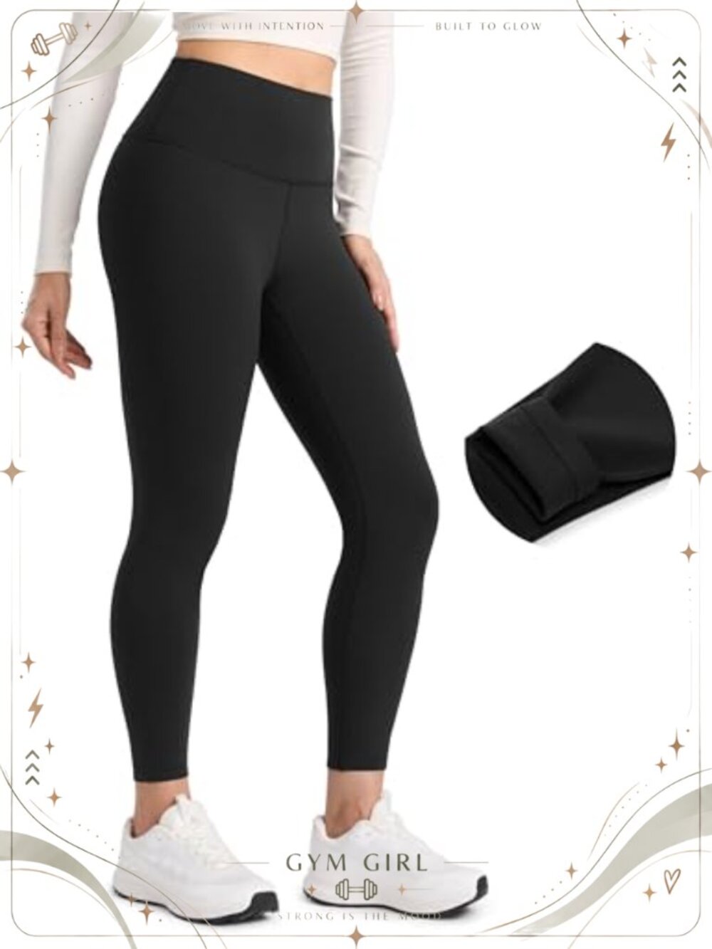CRZ YOGA Fleece Lined High Rise Leggings Matte Thermal 25 Inseam